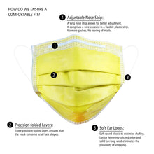 Load image into Gallery viewer, Disposable 4-ply Face Mask - Yellow