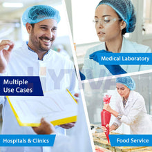 Load image into Gallery viewer, Hyjiva Disposable Bouffant Cap - 10 gsm, Non-woven Fabric, 100 pcs - Stretchable Head Cover for Hospital/Factory/Kitchen (White)