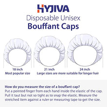 Load image into Gallery viewer, Hyjiva Disposable Bouffant Cap - 10 gsm, Non-woven Fabric, 100 pcs - Stretchable Head Cover for Hospital/Factory/Kitchen (Blue)