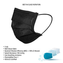 Load image into Gallery viewer, Disposable 3-ply Face Mask for Children - Black