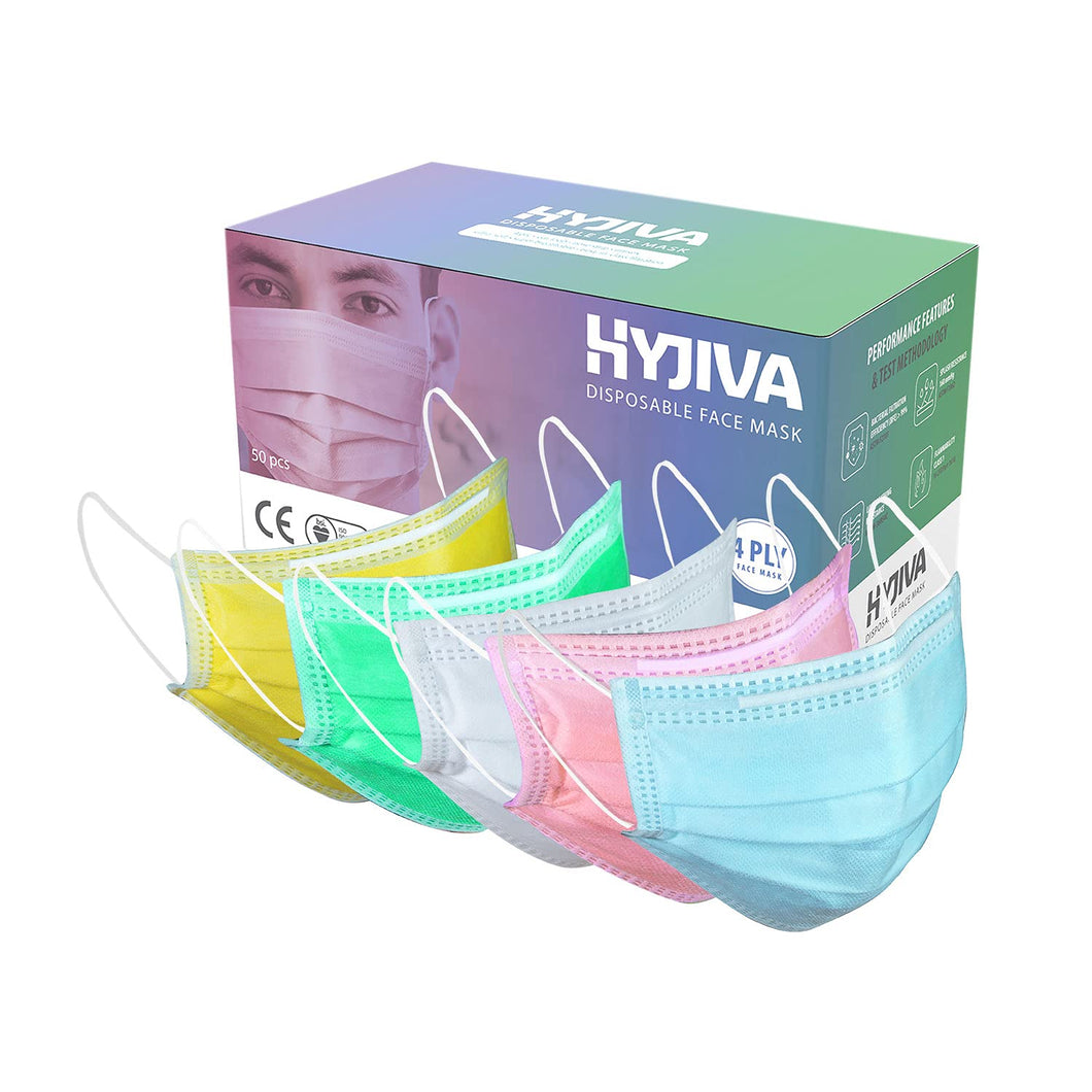 Disposable 4-ply Face Mask - Assorted