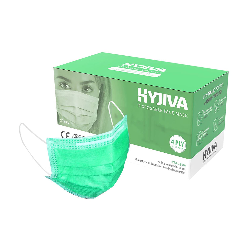 Disposable 4-ply Face Mask - Green