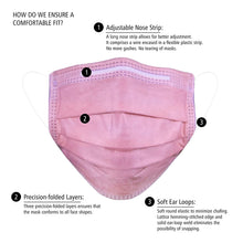 Load image into Gallery viewer, Disposable 4-ply Face Mask - Pink
