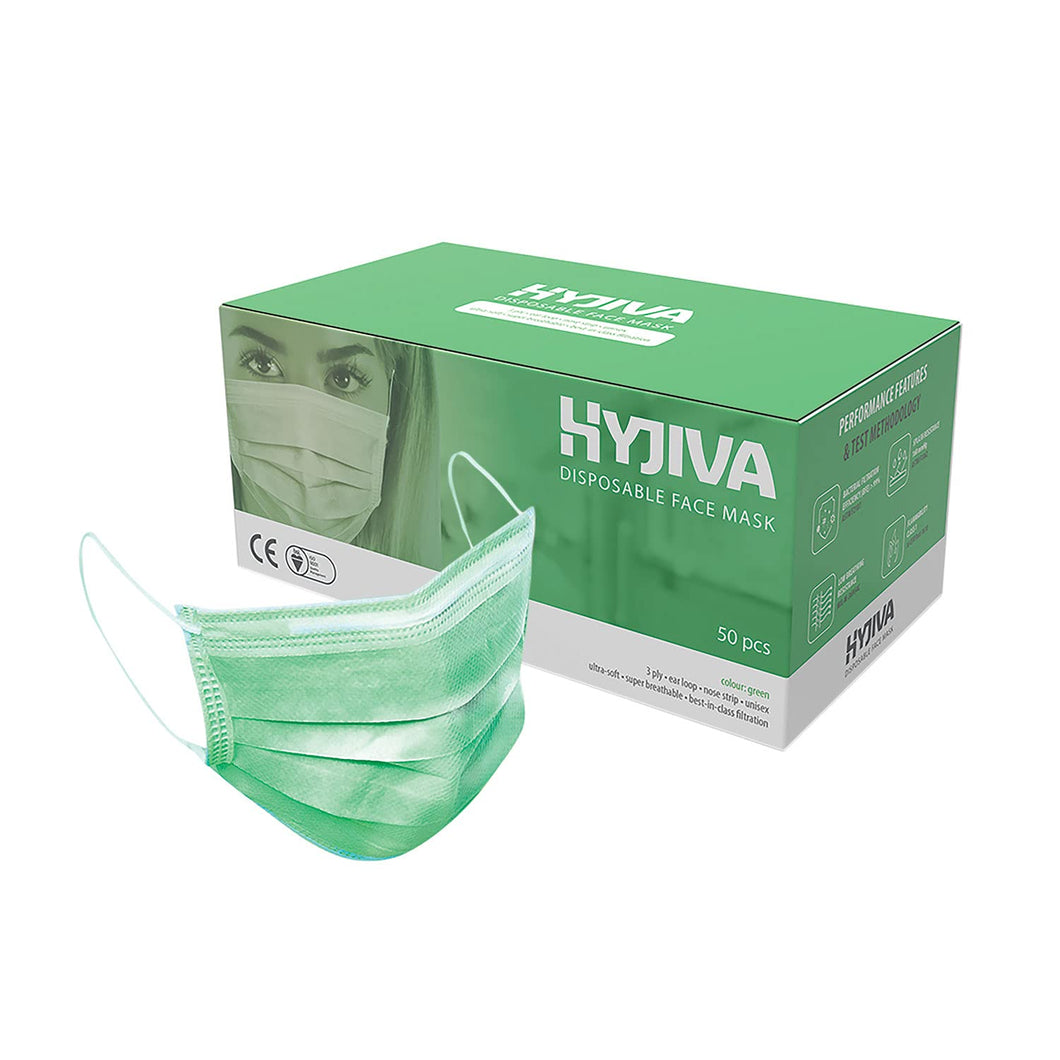 Disposable 3-ply Face Mask - Green