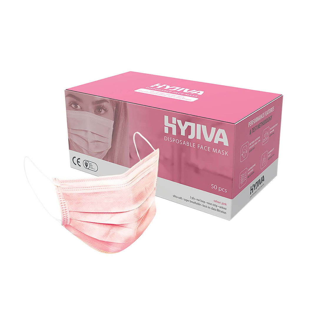Disposable 3-ply Face Mask - Pink