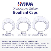 Load image into Gallery viewer, Hyjiva Disposable Bouffant Cap - 10 gsm, Non-woven Fabric, 100 pcs - Stretchable Head Cover for Hospital/Factory/Kitchen (White)
