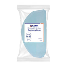 Load image into Gallery viewer, Hyjiva Disposable Surgeon Cap - 25 gsm, Non-woven Fabric, Elastic, 100 pcs - Head Cover for Hospital/Industry (Blue)…
