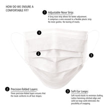 Load image into Gallery viewer, Disposable 3-ply Face Mask - White
