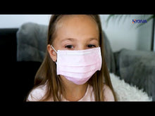 Load and play video in Gallery viewer, Disposable 3-ply Face Mask for Children - Pink
